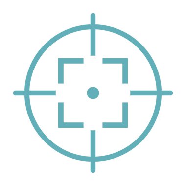 Beyaz arka plan üzerinde izole hedef amaç düz çizgi simgesini