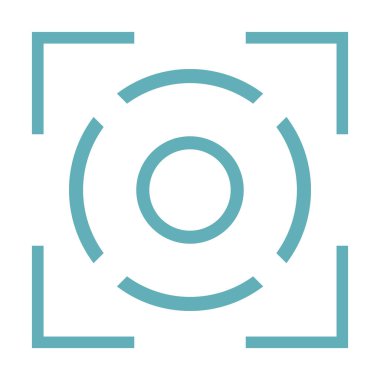 Beyaz arka plan üzerinde izole hedef amaç düz çizgi simgesini