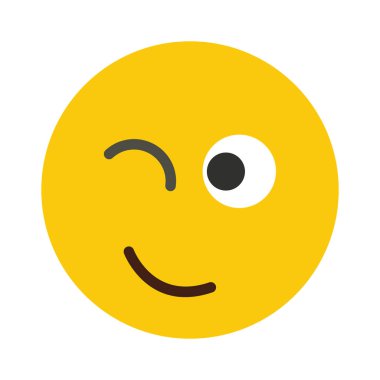 Beyaz arka plan üzerinde izole düz gülümseme emodji