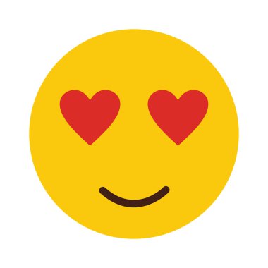 Beyaz arka plan üzerinde izole düz gülümseme emodji