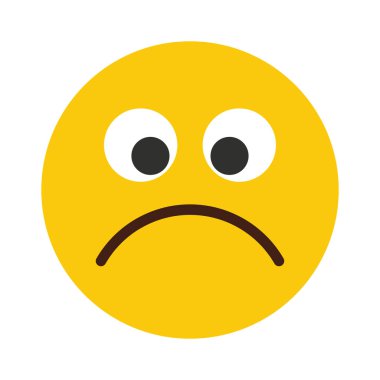 Beyaz arka plan üzerinde izole düz gülümseme emodji