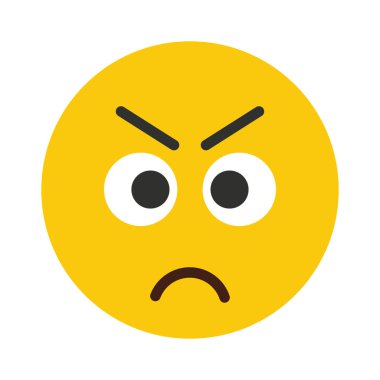 Beyaz arka plan üzerinde izole düz gülümseme emodji