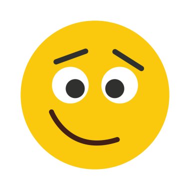 Beyaz arka plan üzerinde izole düz gülümseme emodji