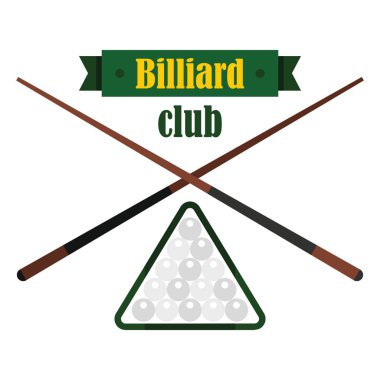 Bilardo kulüp amblemi düz tarzı