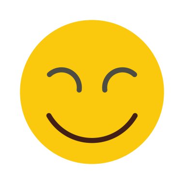 Beyaz arka plan üzerinde izole düz gülümseme emodji