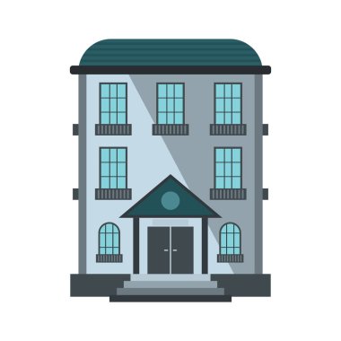 Özel konut yazlık ev düz simgesi