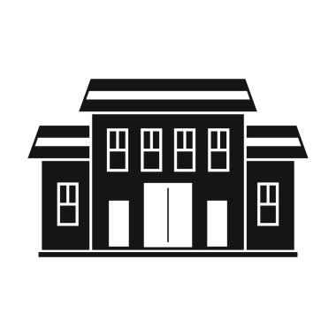 Özel konut yazlık ev düz simgesi