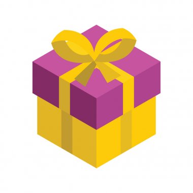 Hediye kutusu 3d izometrik. İzole karton kutular