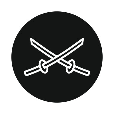 Beyaz arka plan üzerinde izole Japonya kılıç katana simgesi