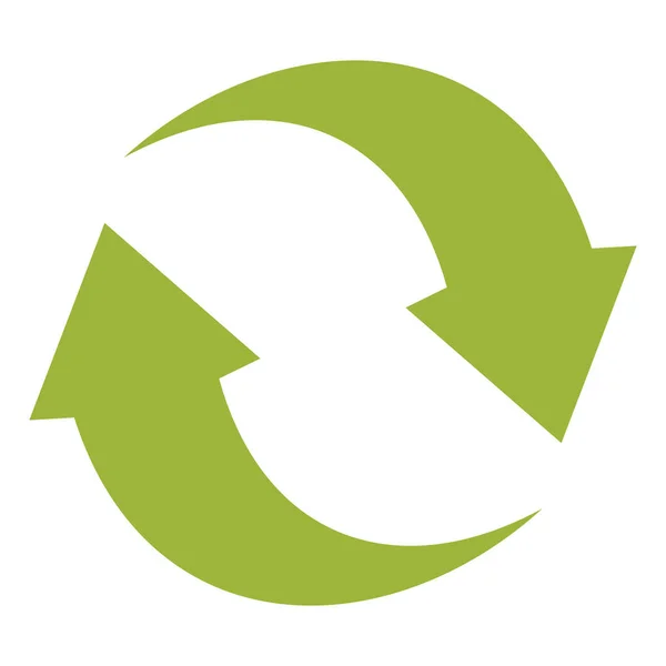 白 backgro に分離された平らな緑の Ecologycal リサイクル エコ記号 — ストックベクタ
