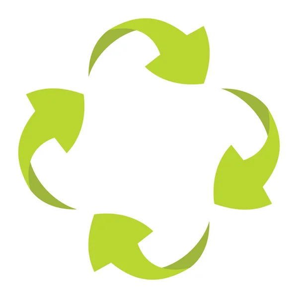 Ecologycal plana verde reciclar signo eco isolado no backgro branco — Vetor de Stock