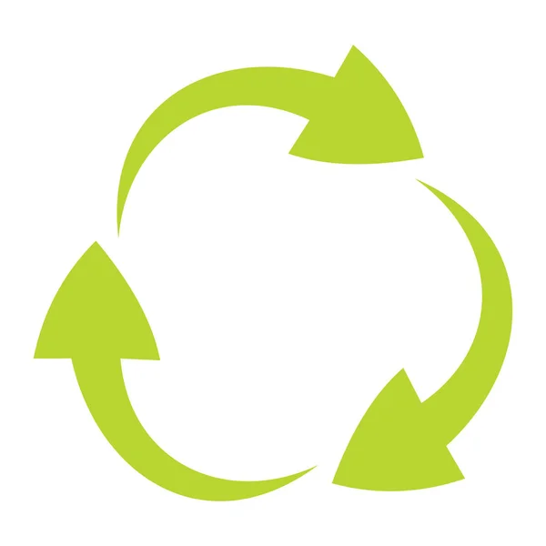 Ecologycal platte groene recycle eco teken geïsoleerd op witte backgro — Stockvector