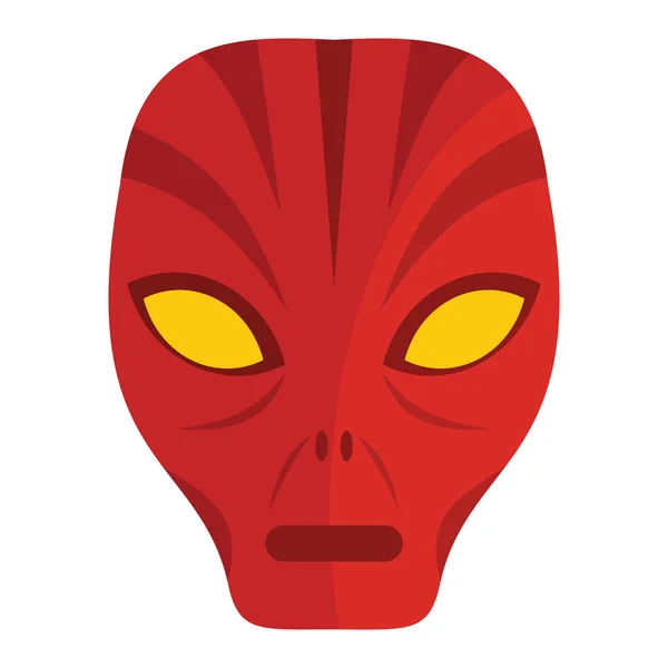 Desenhos animados cabeça alienígena plana isolado no fundo branco —  Vetores de Stock