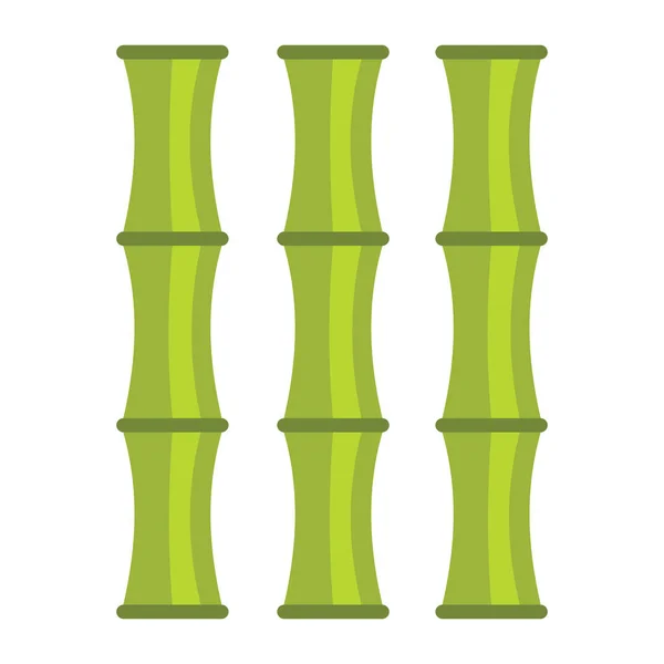 흰색 배경에 고립 된 플랫 만화 녹색 대나무 아이콘 — 스톡 벡터