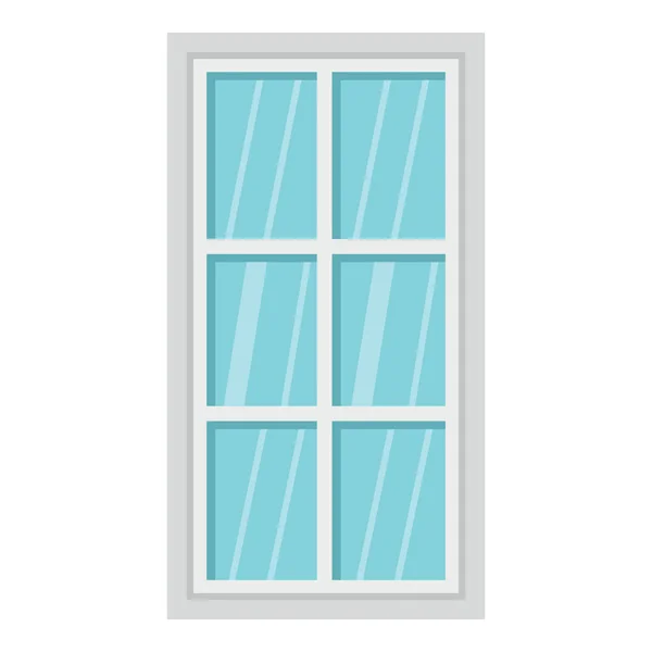 Icono de ventana de arquitectura plana aislado sobre fondo blanco — Vector de stock