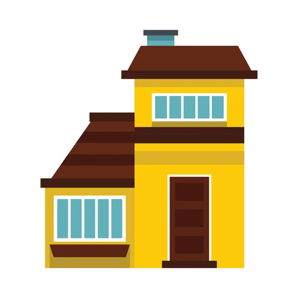 Cottage residenziale privato casa icona piatta — Vettoriale Stock