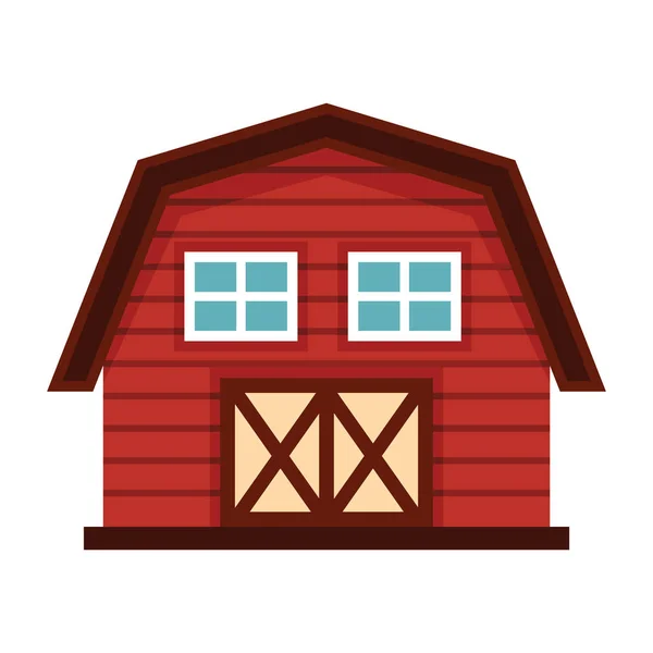 만화 스타일 흰색 배경에 고립 된 농장 집 — 스톡 벡터