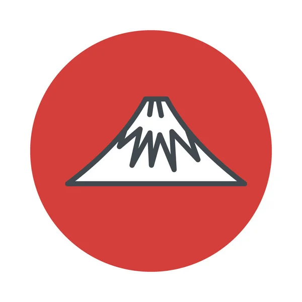 Иконка горного вулкана Фудзи на белом фоне — стоковый вектор