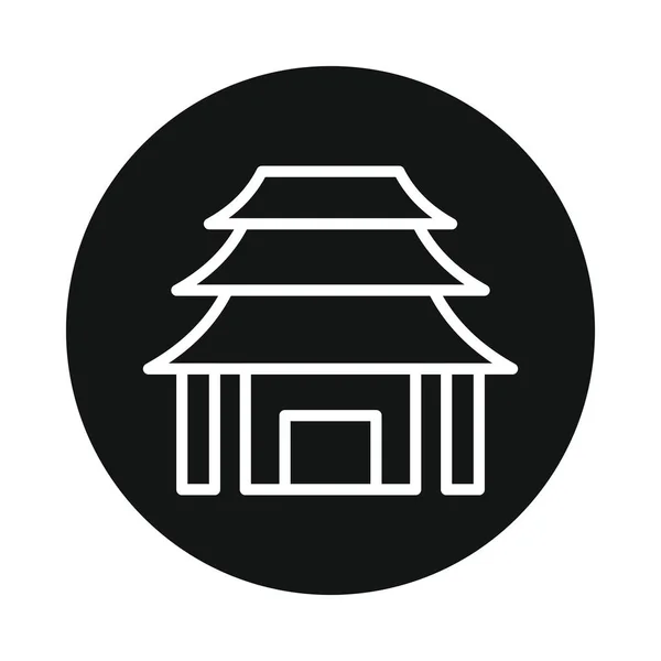 Japonia temple ikona na białym tle — Wektor stockowy