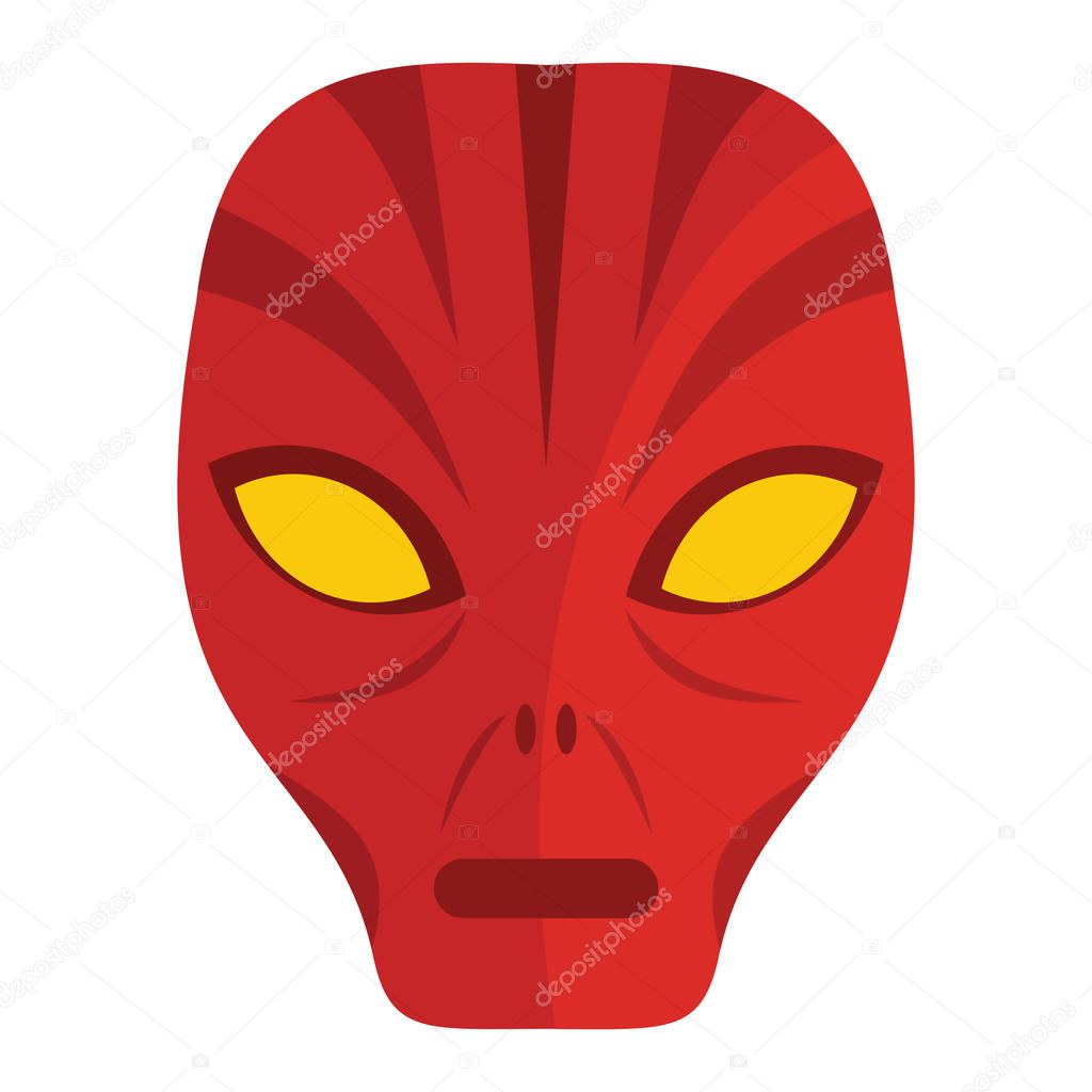 Cartoon flat alien head isolated on white background