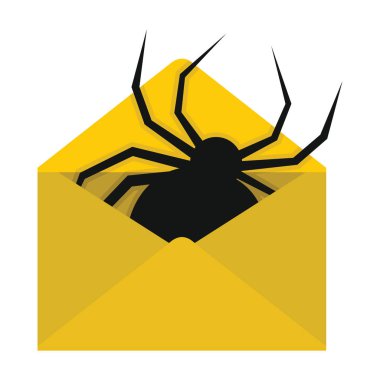 Düz sarı posta mektup simgesi