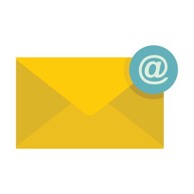 Düz sarı posta mektup simgesi