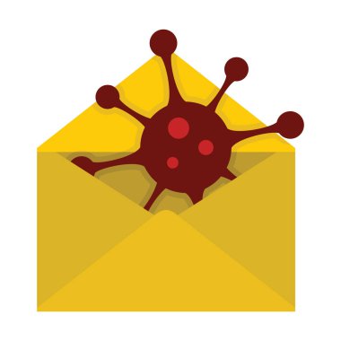 Düz sarı posta mektup simgesi