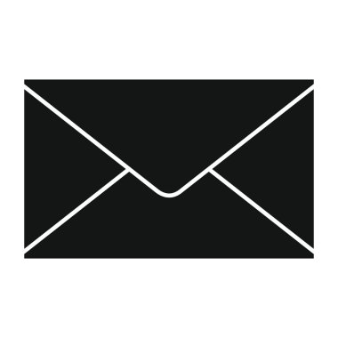 Düz siyah posta mektup simgesi