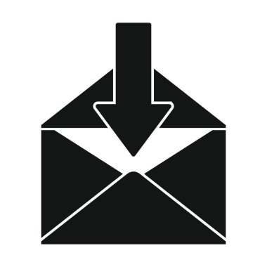 Düz siyah posta mektup simgesi