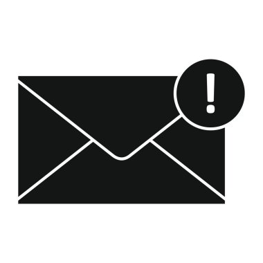 Düz siyah posta mektup simgesi