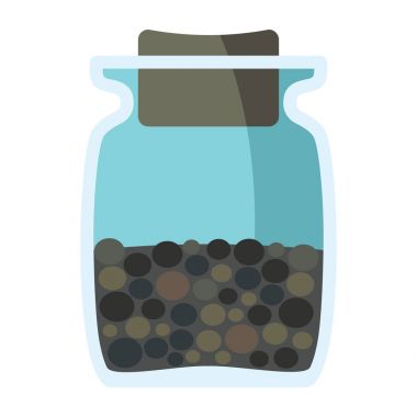 Çizgi film düz stil içinde baharatlar ile kavanoz