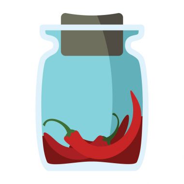 Jars with spices in cartoon flat style clipart