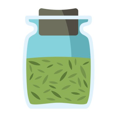 Jars with spices in cartoon flat style clipart