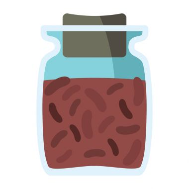 Çizgi film düz stil içinde baharatlar ile kavanoz