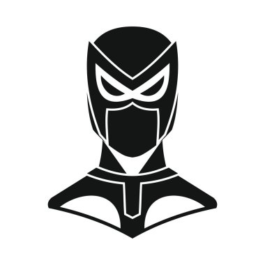 Düz siluet stil çizimde süper kahraman 