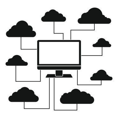Bulut teknolojileri illüstrasyon iş tasarımı için