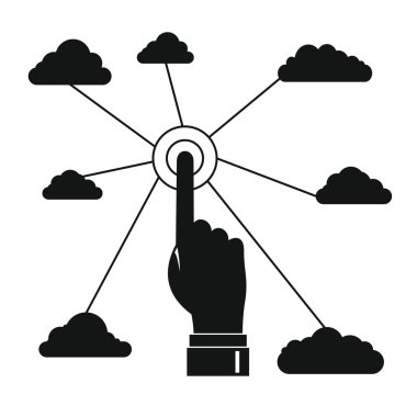 Bulut teknolojileri illüstrasyon iş tasarımı için. Öğeleri fo