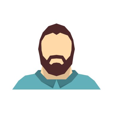 Adam beyaz arka plan üzerinde düz avatar