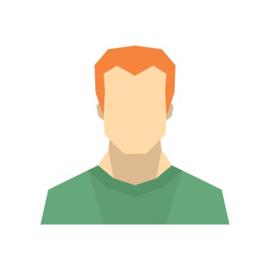 Adam beyaz arka plan üzerinde düz avatar