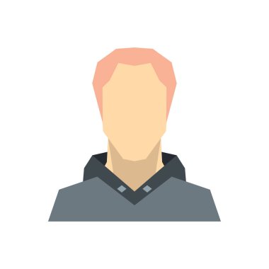 Adam beyaz arka plan üzerinde düz avatar