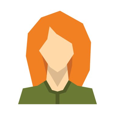 Beyaz arka plan üzerinde kadın siluet avatar