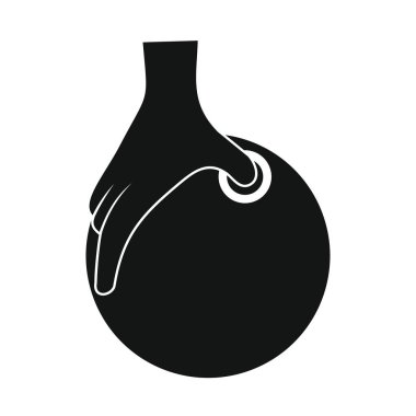 Siluet tarzında bowling topu eliyle