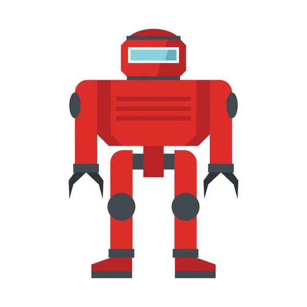 Divertido robot vectorial en estilo plano — Vector de stock