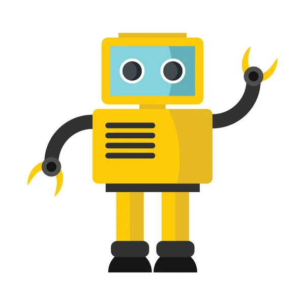 Divertido robot vectorial en estilo plano — Vector de stock