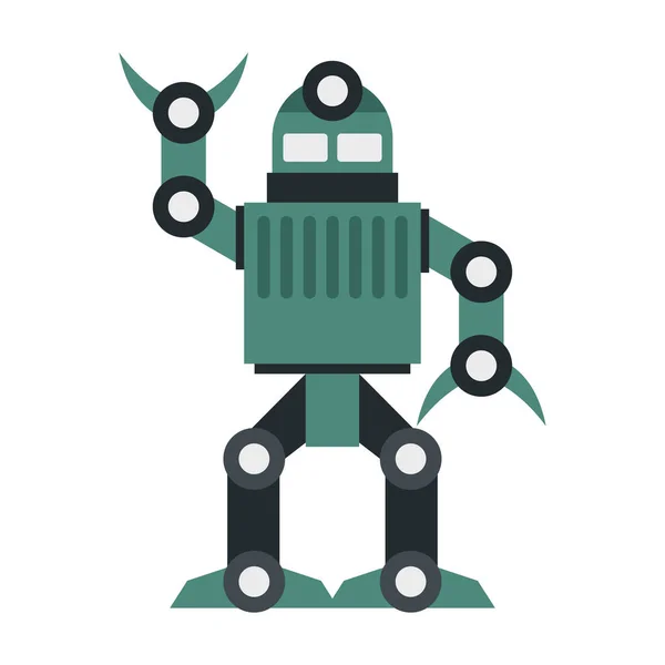 Divertido robot vectorial en estilo plano — Vector de stock