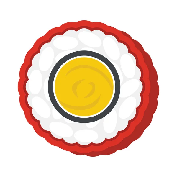 Ilustración de comida de sushi asiático en estilo de dibujos animados — Vector de stock