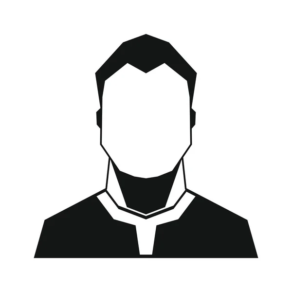 Man silhuetten avatar på vit bakgrund — Stock vektor