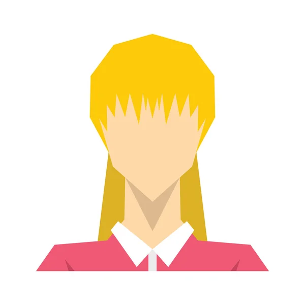 Mujer avatar silueta sobre fondo blanco — Vector de stock