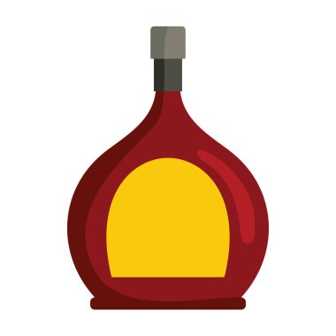 Beyaz arka plan üzerinde izole alkollü içki şişesiyle