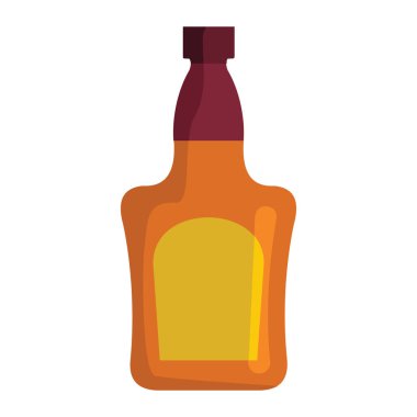 Beyaz arka plan üzerinde izole alkollü içki şişesiyle